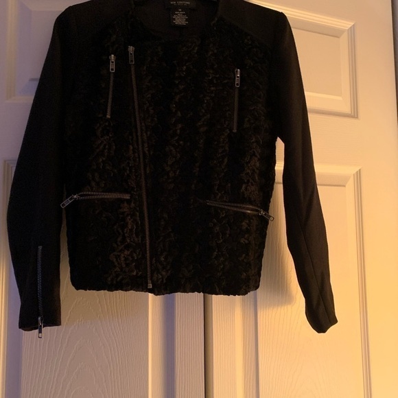 Mm couture by miss me fleece mix biker jacket - Picture 3 of 7